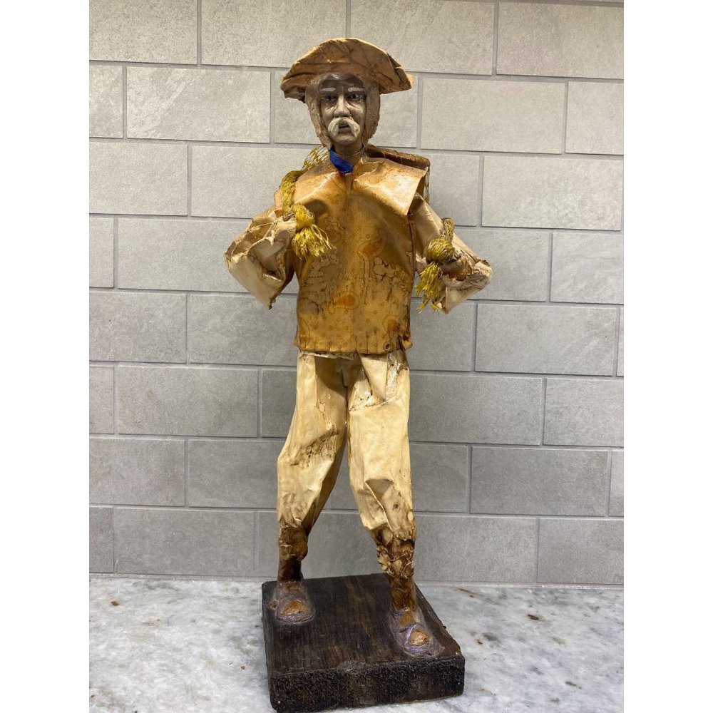 Traditional Mexican Cartoneria Paper-Mache Fisherman